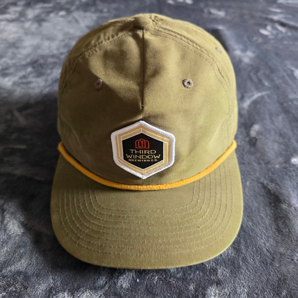 Third Window Brewing Co Snapback Hat Olive Green Rope Cap